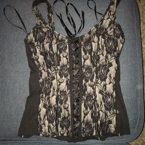 Black & White lace corset - Royal Bones